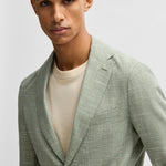 Giacca slim fit con tessutto micromotivo 50540742 10271168 01 311 BOSS Medium green 