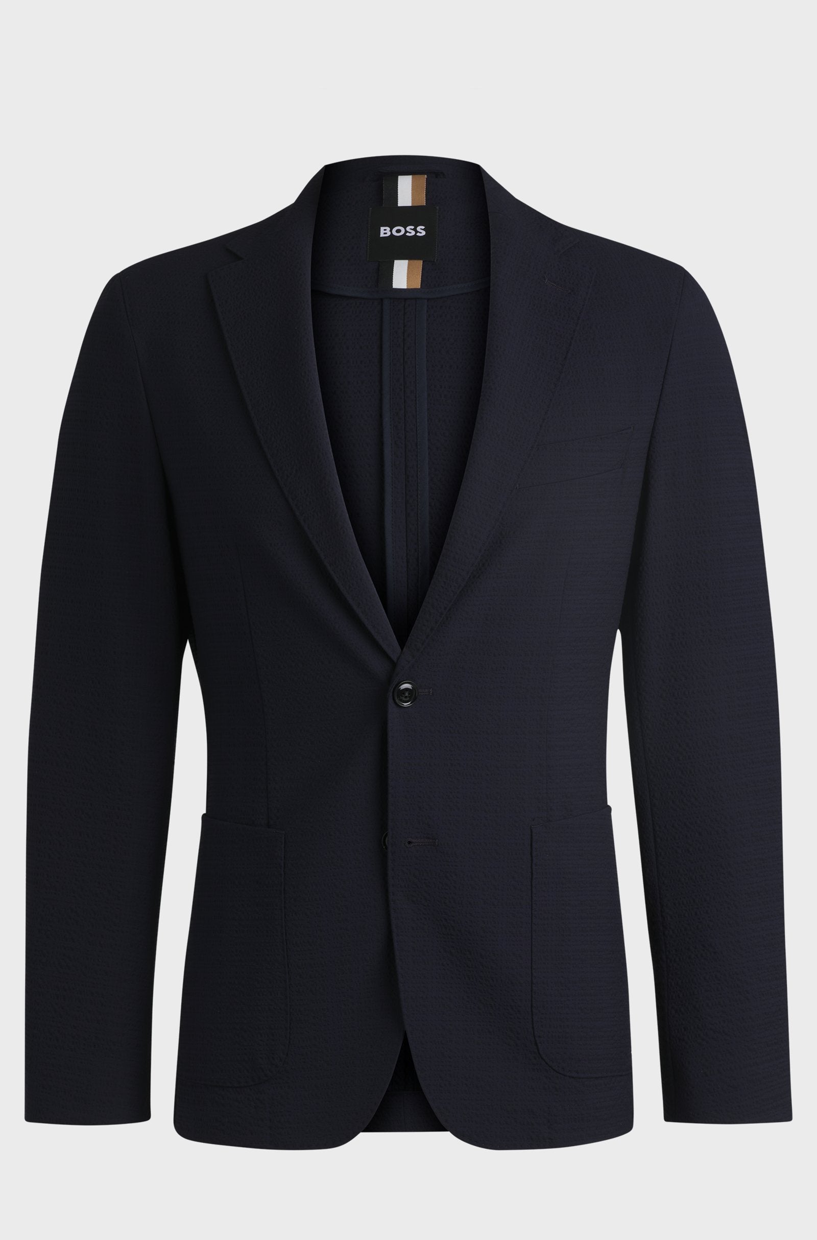 Giacca in seersucker elasticizzato 50540784 10271182 01 404 BOSS Dark blue 