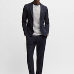 Giacca in seersucker elasticizzato 50540784 10271182 01 404 BOSS Dark blue 
