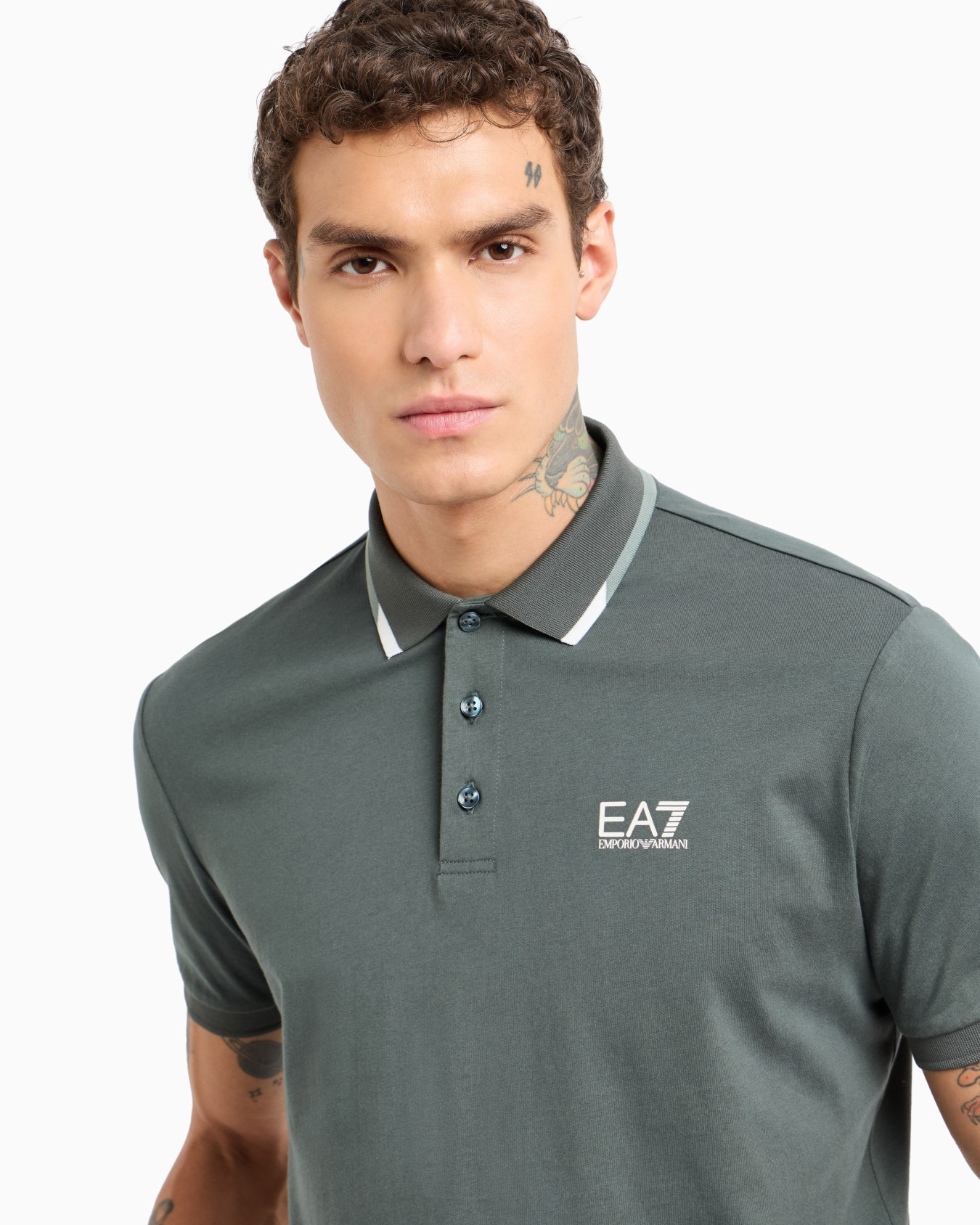 Polo manica corta 7M000277 AF10375 U8109 EA7 Sage 