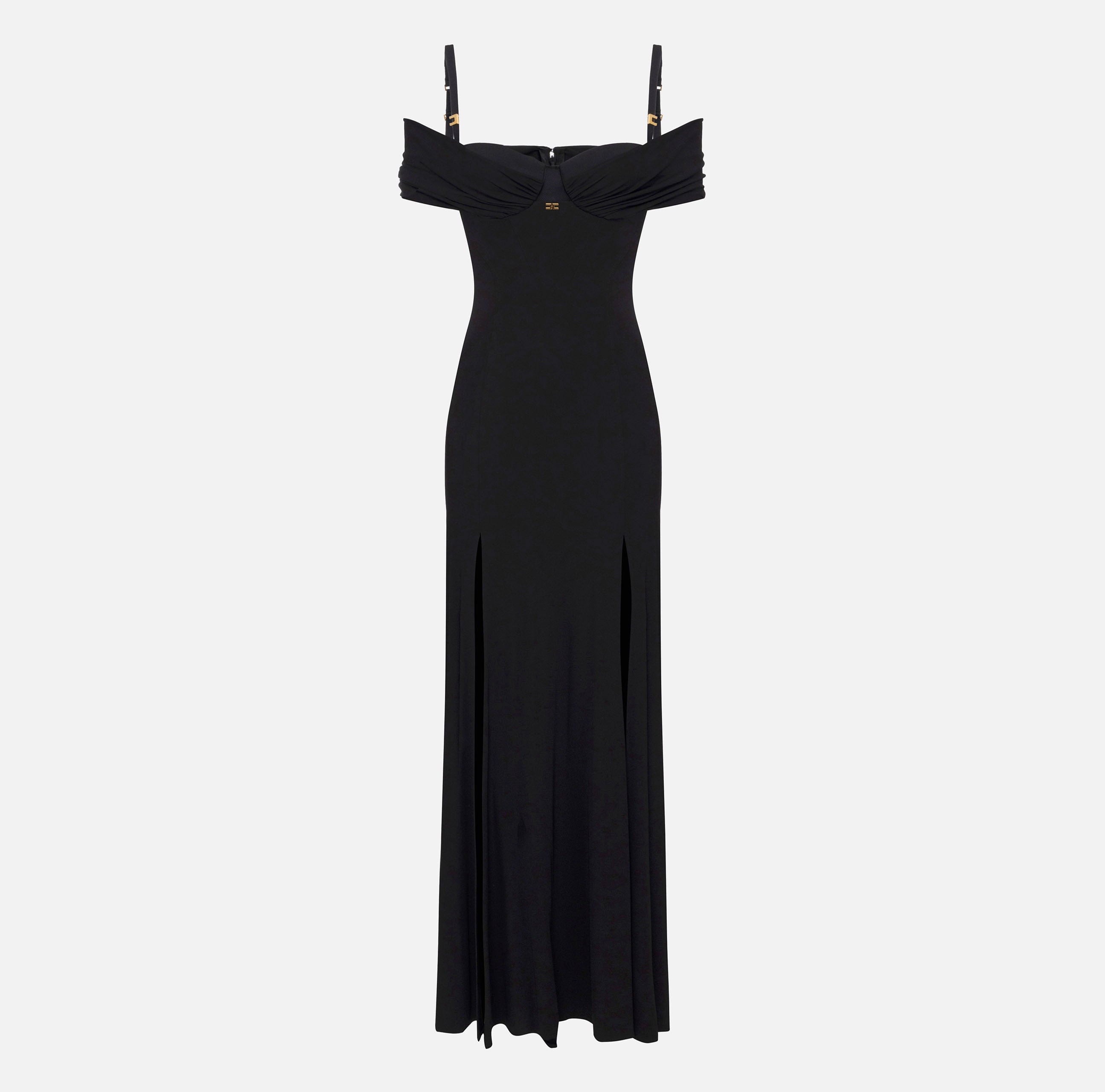 Abito Red Carpet in jersey crêpe con corsetto ABR0851E2 110 ELISABETTA FRANCHI Nero 