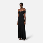 Abito Red Carpet in jersey crêpe con corsetto ABR0851E2 110 ELISABETTA FRANCHI Nero 
