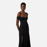 Abito Red Carpet in jersey crêpe con corsetto ABR0851E2 110 ELISABETTA FRANCHI Nero 