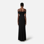 Abito Red Carpet in jersey crêpe con corsetto ABR0851E2 110 ELISABETTA FRANCHI Nero 