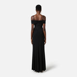 Abito Red Carpet in jersey crêpe con corsetto ABR0851E2 110 ELISABETTA FRANCHI Nero 