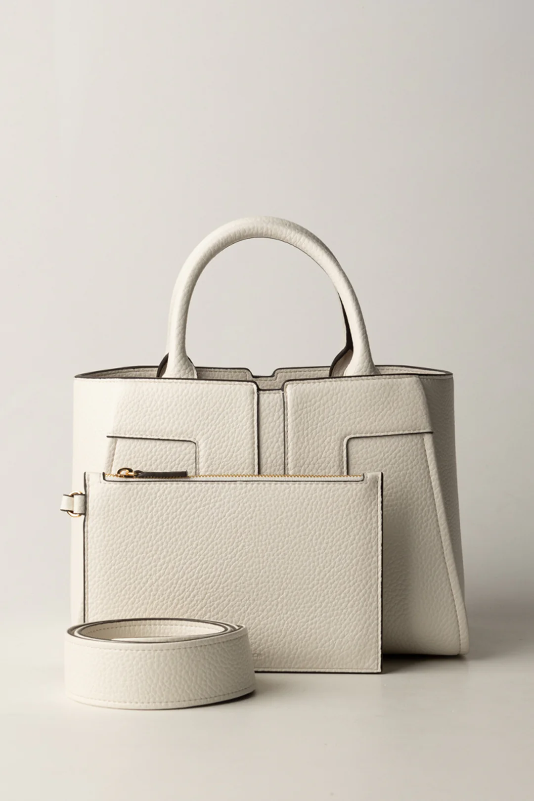 Shopper cvon profili a contrasto BS05A51E2 360 ELISABETTA FRANCHI Avorio 