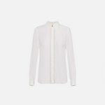Camicia in georgette con bande lettering CA05451E2 360 ELISABETTA FRANCHI Avorio 