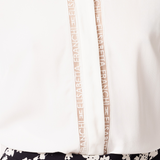 Camicia in georgette con bande lettering CA05451E2 360 ELISABETTA FRANCHI Avorio 