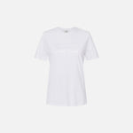 T-shirt in jersey con logo ricamato e strass MA00251E2 270 ELISABETTA FRANCHI Gesso 