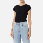 T-shirt in jersey con ricamo MA00451E2 110 ELISABETTA FRANCHI Nero 