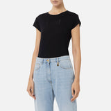 T-shirt in jersey con ricamo MA00451E2 110 ELISABETTA FRANCHI Nero 