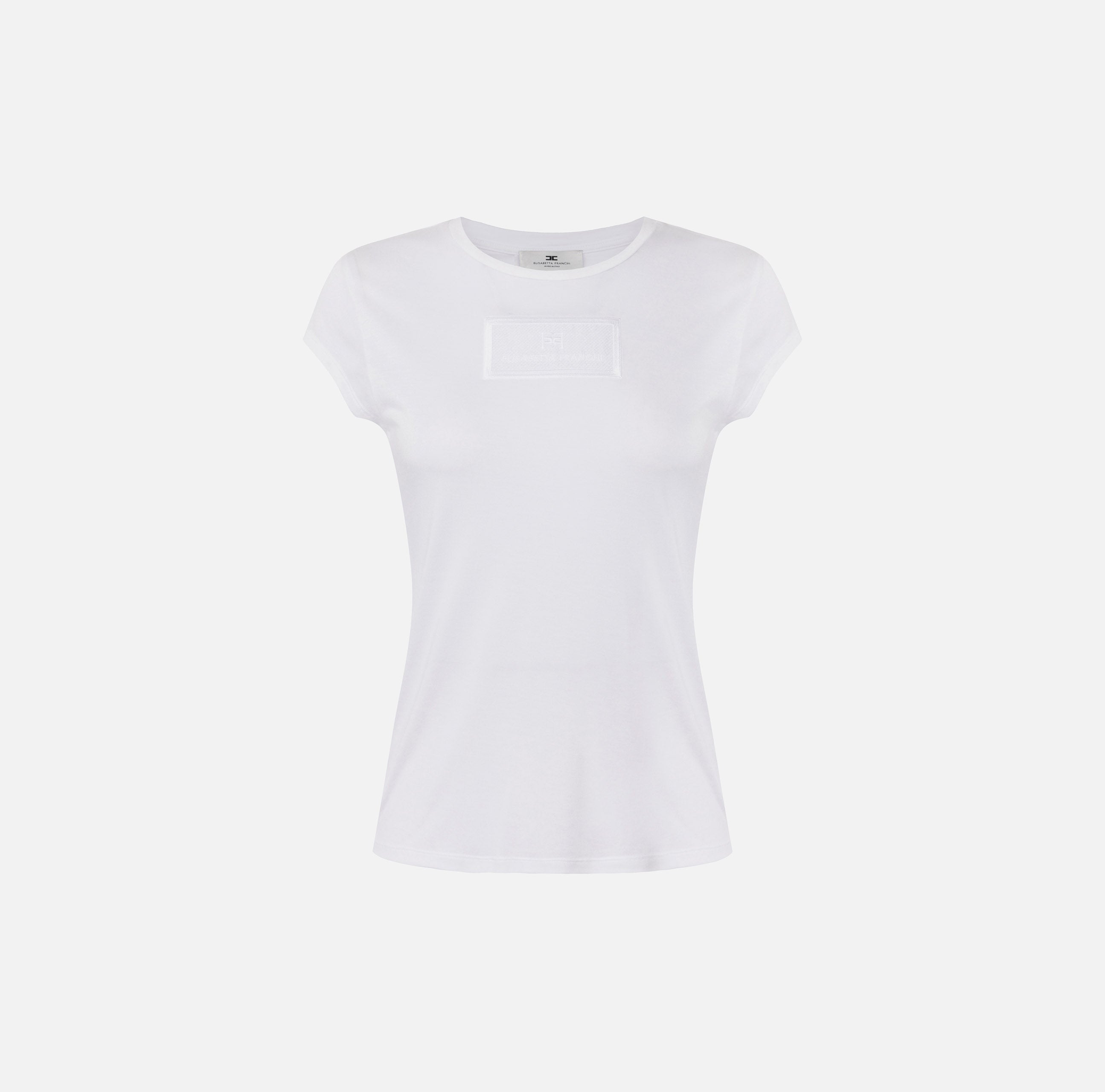 T-shirt in jersey con ricamo MA00451E2 270 ELISABETTA FRANCHI Gesso 