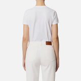 T-shirt in jersey con spilla gioiello MA02851E2 270 ELISABETTA FRANCHI Gesso 