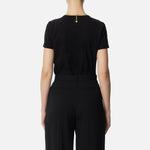 T-shirt in jersey con collana a fiocco MA02951E2 110 ELISABETTA FRANCHI Nero 