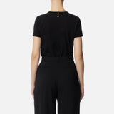 T-shirt in jersey con collana a fiocco MA02951E2 110 ELISABETTA FRANCHI Nero 
