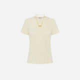 T-shirt in jersey con collana a fiocco MA02951E2 DC7 ELISABETTA FRANCHI Lemonade 