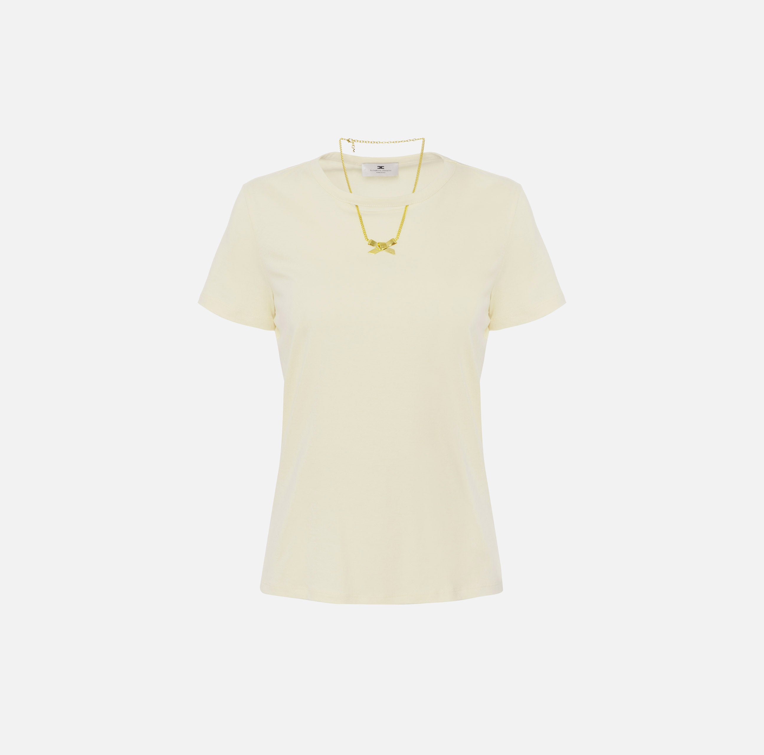 T-shirt in jersey con collana a fiocco MA02951E2 DC7 ELISABETTA FRANCHI Lemonade 