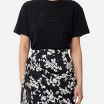 T-shirt in jersey con logo embossed MA60N51E2 110 ELISABETTA FRANCHI Nero 
