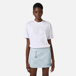 T-shirt in jersey con logo embossed MA60N51E2 270 ELISABETTA FRANCHI Gesso 
