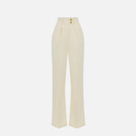 Pantaloni in crêpe fluido con bottoni dorati PA06451E2 DC7 ELISABETTA FRANCHI Lemonade 