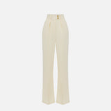 Pantaloni in crêpe fluido con bottoni dorati PA06451E2 DC7 ELISABETTA FRANCHI Lemonade 
