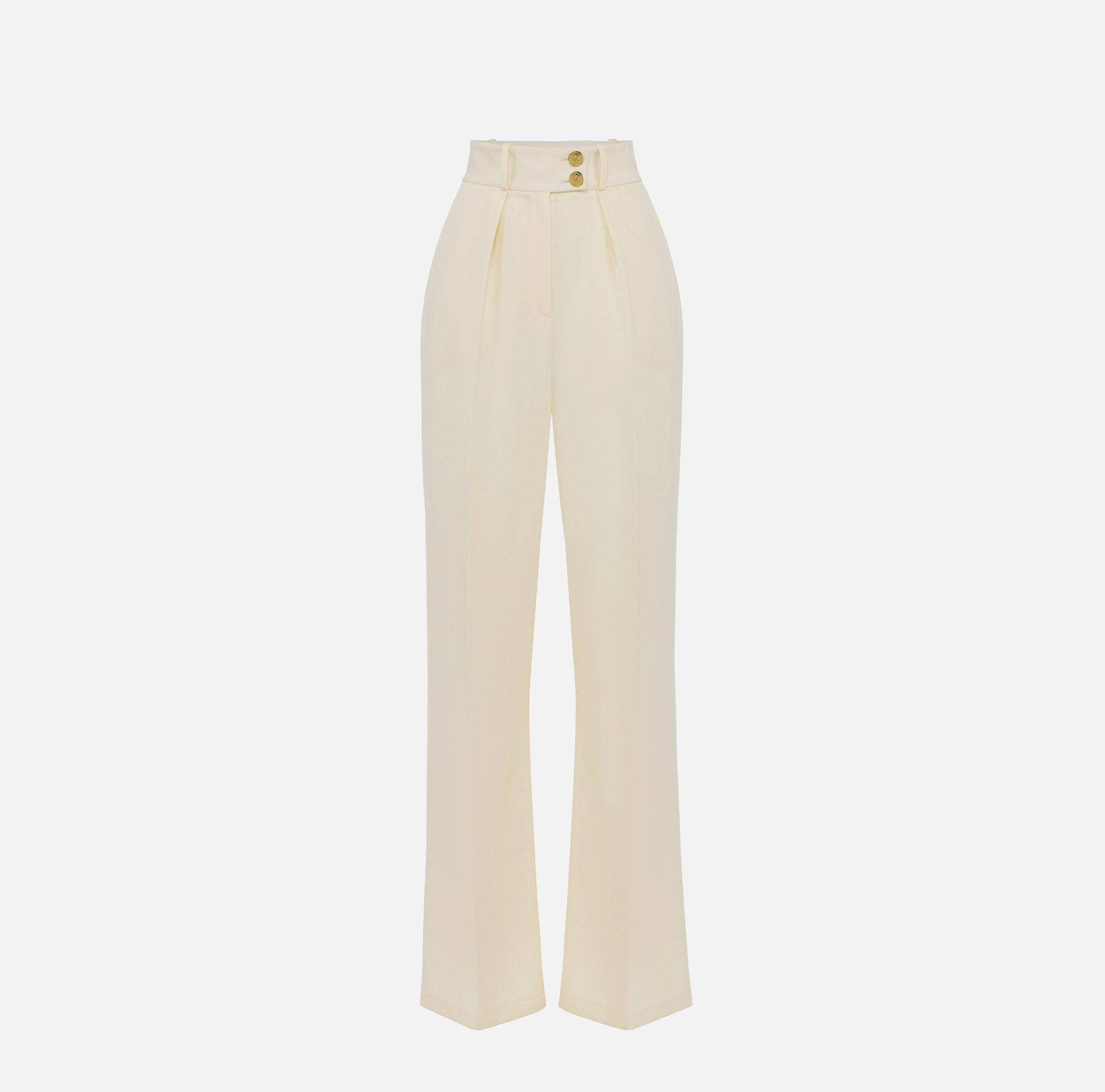 Pantaloni in crêpe fluido con bottoni dorati PA06451E2 DC7 ELISABETTA FRANCHI Lemonade 