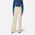 Pantaloni in crêpe fluido con bottoni dorati PA06451E2 DC7 ELISABETTA FRANCHI Lemonade 