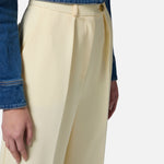 Pantaloni in crêpe fluido con bottoni dorati PA06451E2 DC7 ELISABETTA FRANCHI Lemonade 