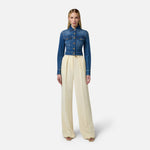 Pantaloni in crêpe fluido con bottoni dorati PA06451E2 DC7 ELISABETTA FRANCHI Lemonade 