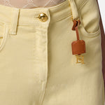 Jeans in cotone tinto con charm logato PJ87D51E2 DC7 ELISABETTA FRANCHI Lemon grass 