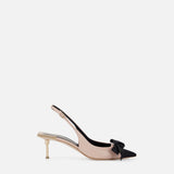 Slingback in nappa con fiocco in raso SA05L51E2 236 ELISABETTA FRANCHI Carne/nero 