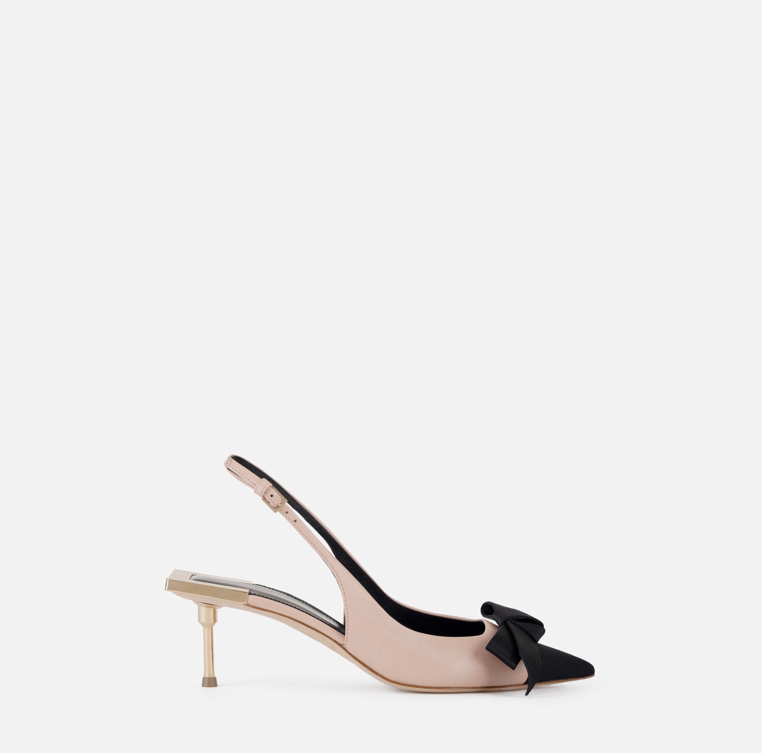 Slingback in nappa con fiocco in raso SA05L51E2 236 ELISABETTA FRANCHI Carne/nero 