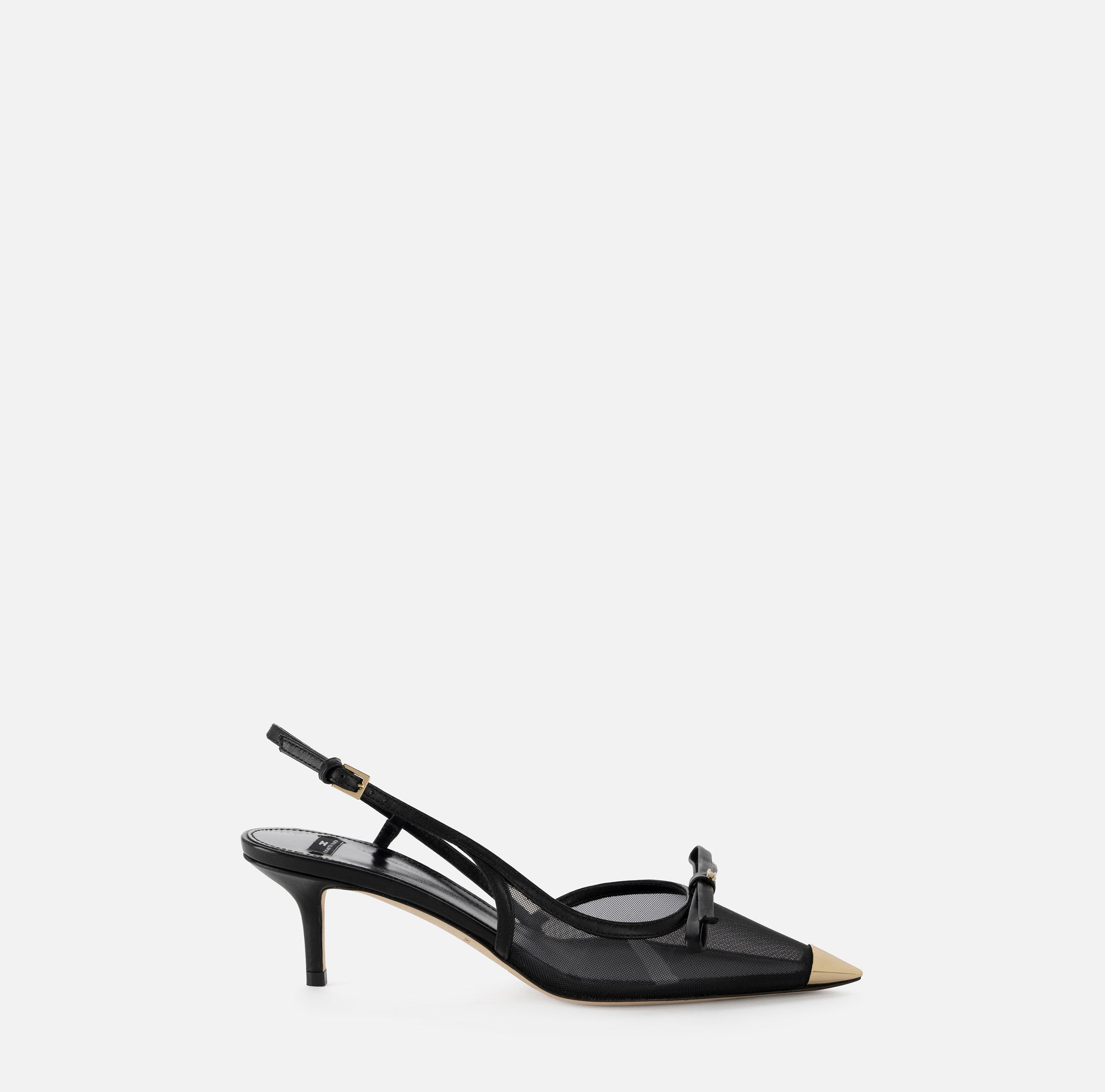 Slingback in nappa e rete SA71L51E2 110 ELISABETTA FRANCHI Nero 