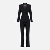 Tailleur doppiopetto in crêpe con bande in raso TP00251E2 110 ELISABETTA FRANCHI Nero 