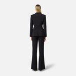 Tailleur doppiopetto in crêpe con bande in raso TP00251E2 110 ELISABETTA FRANCHI Nero 