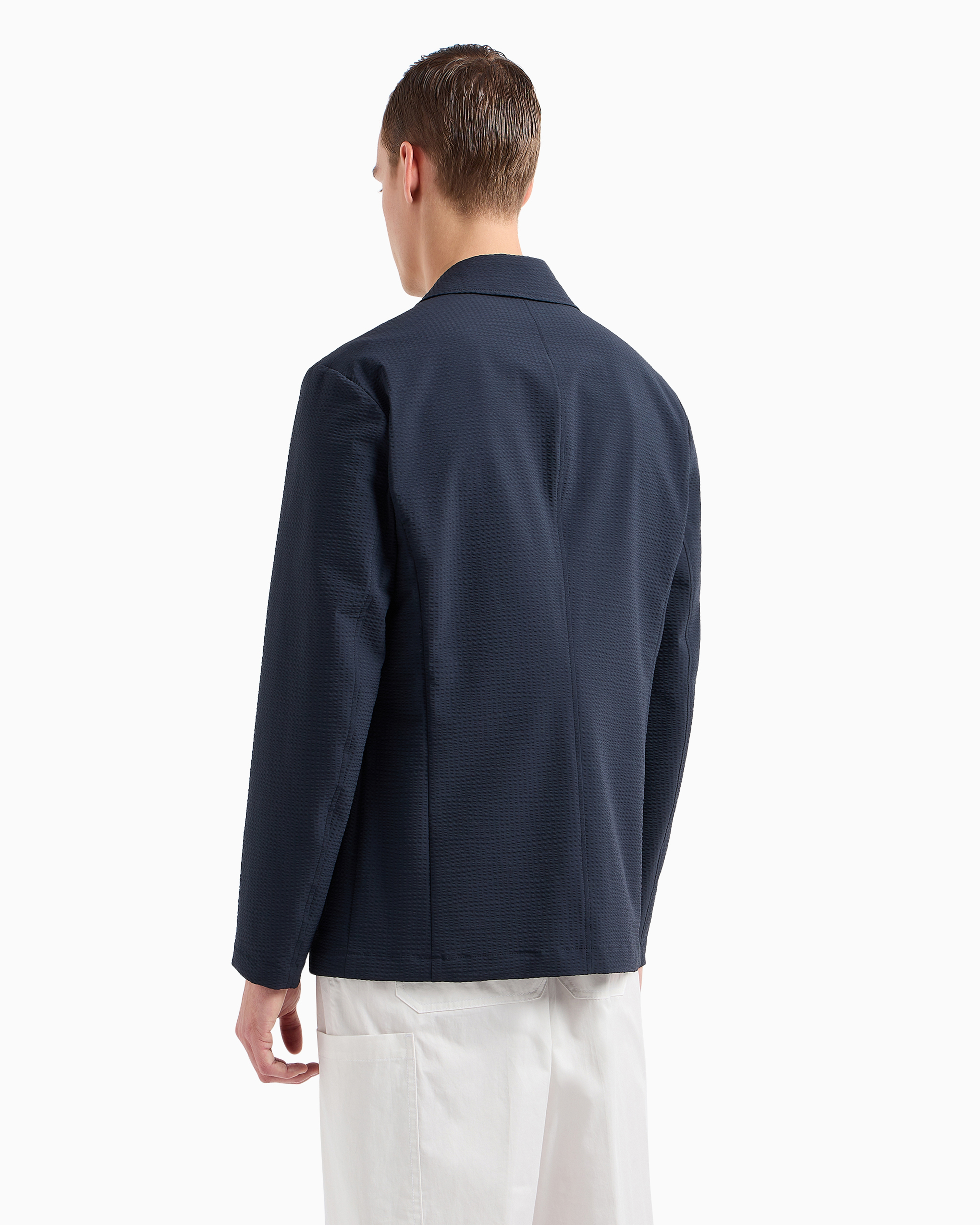 Giacca in seersucker 6D1GA2 1NSCZ 0920 EMPORIO ARMANI Blue navy 
