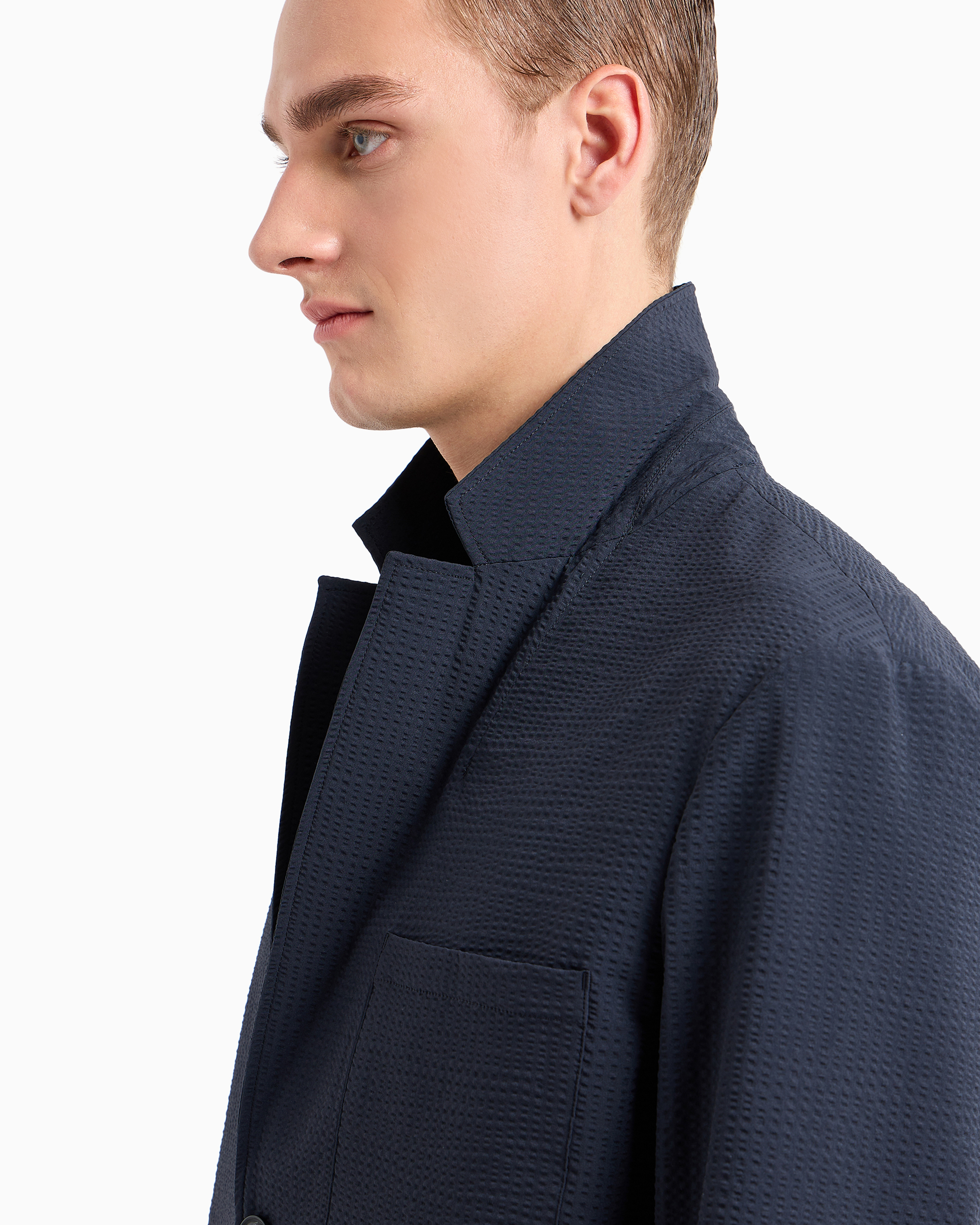 Giacca in seersucker 6D1GA2 1NSCZ 0920 EMPORIO ARMANI Blue navy 
