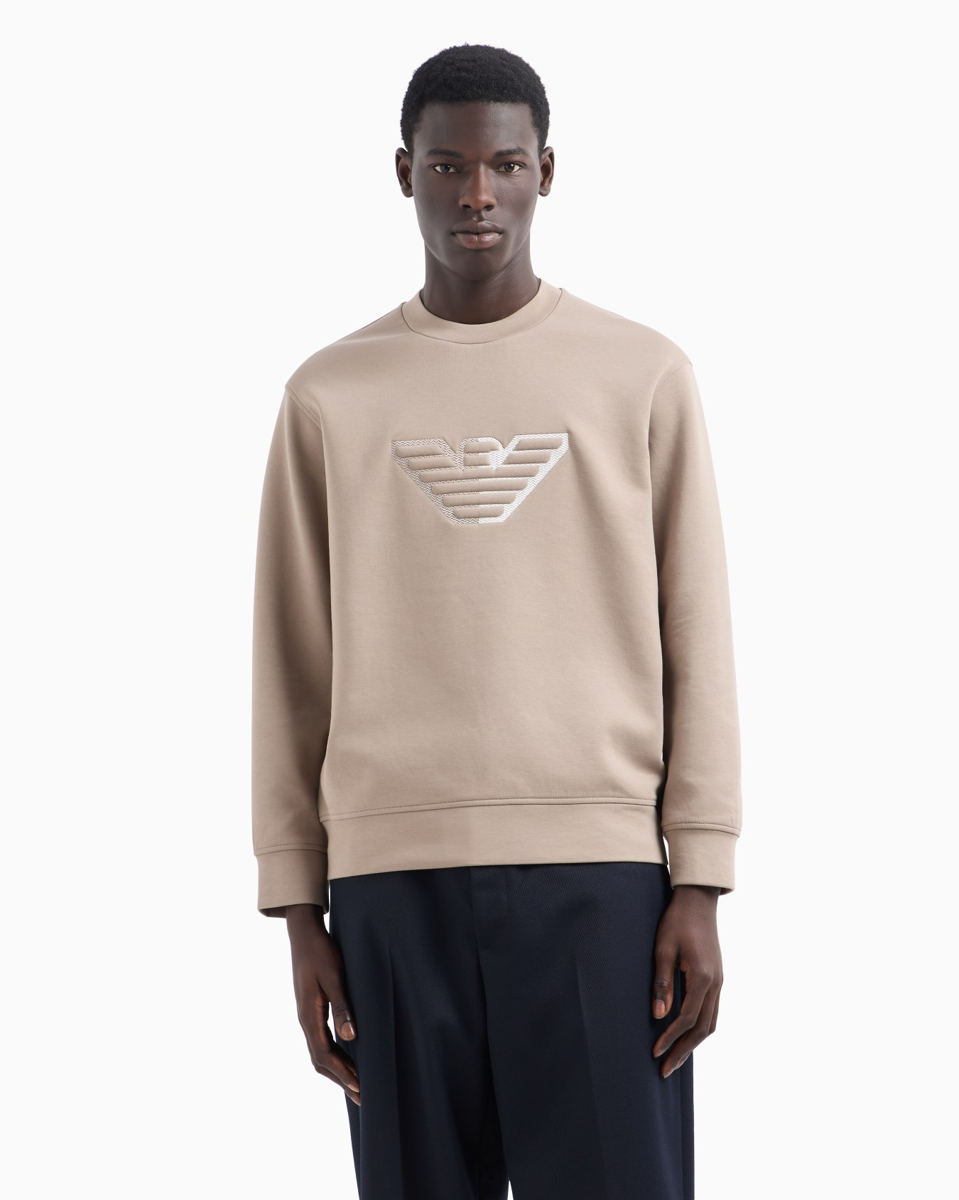 Felpa in jersey con ricamo 6D1M76 1JHSZ 0144 EMPORIO ARMANI Incenso 