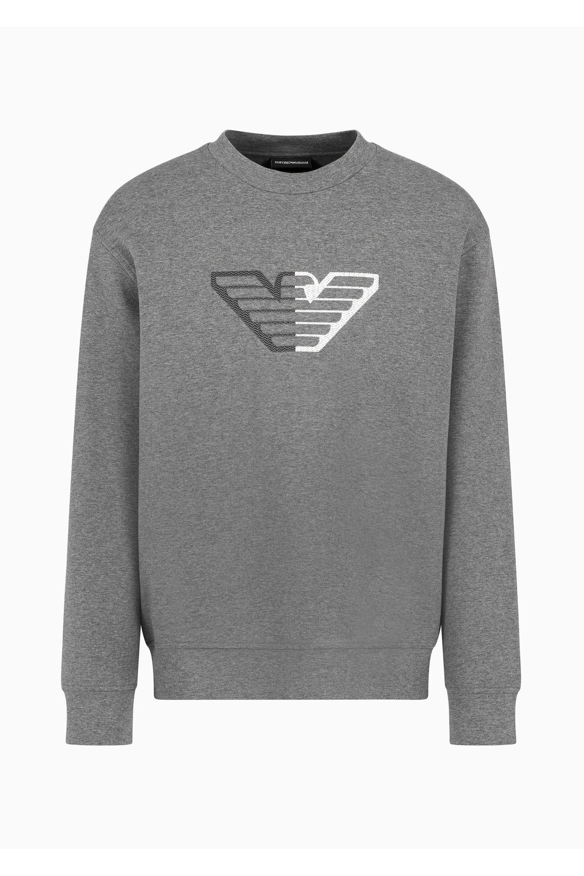 Felpa in jersey con ricamo 6D1M76 1JHSZ 0631 EMPORIO ARMANI Grigio mel.sc 