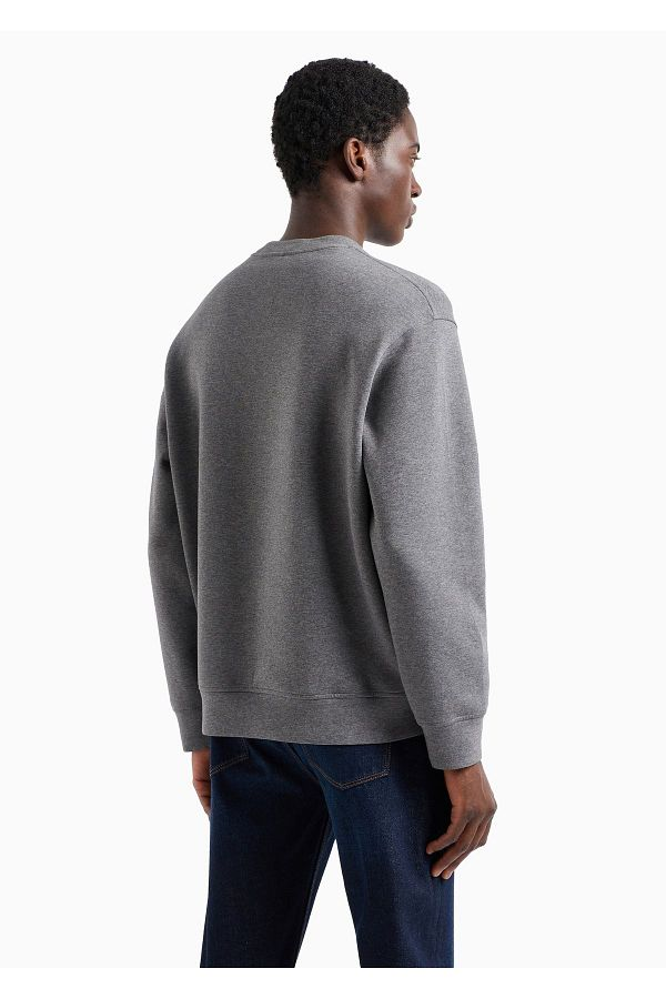 Felpa in jersey con ricamo 6D1M76 1JHSZ 0631 EMPORIO ARMANI Grigio mel.sc 
