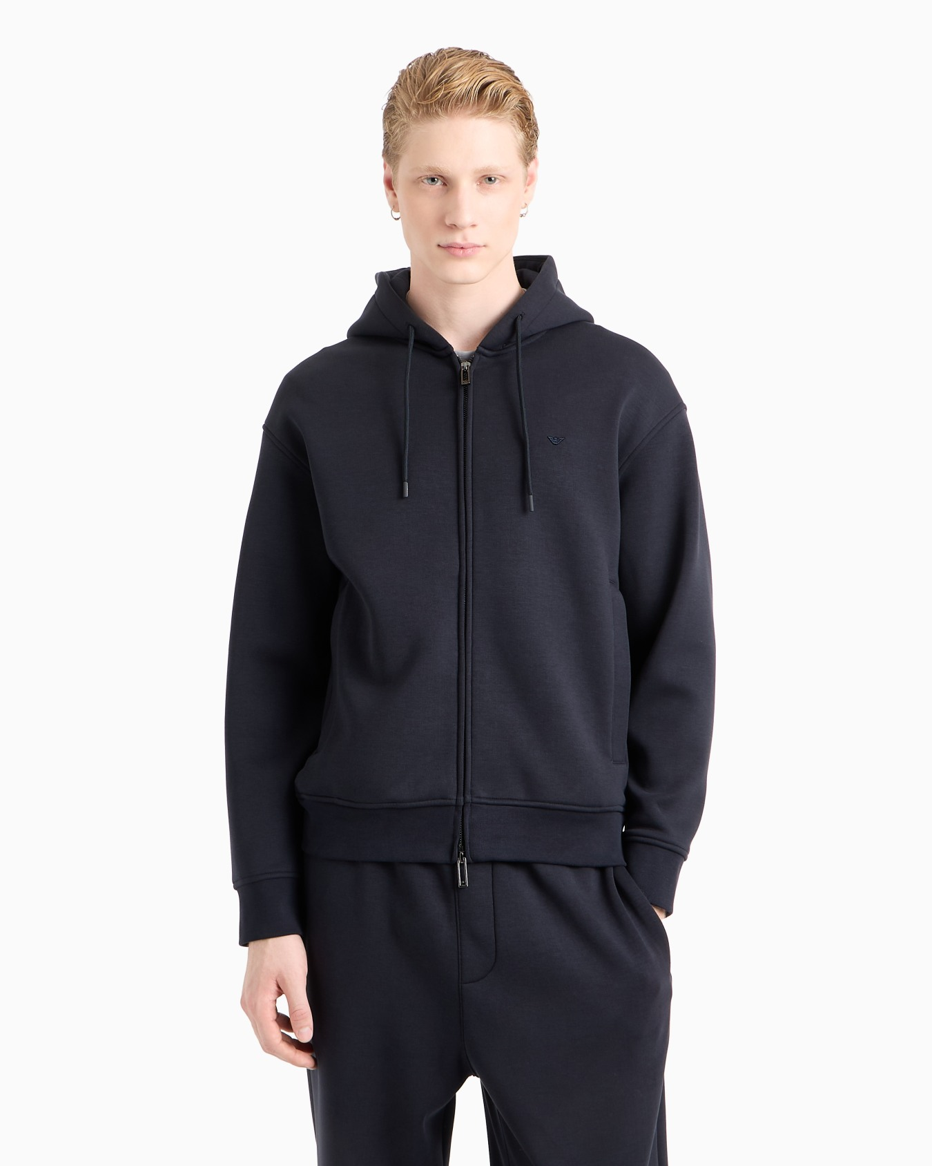 Felpa con zip e cappuccio 6D1M90 1JOTZ 0920 EMPORIO ARMANI Blu navy 