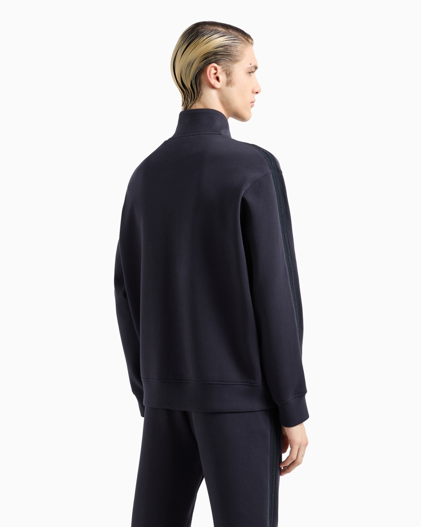 Felpa full zip con lettering a rilievo 6D1MA8 1JHSZ 0920 EMPORIO ARMANI Blue 