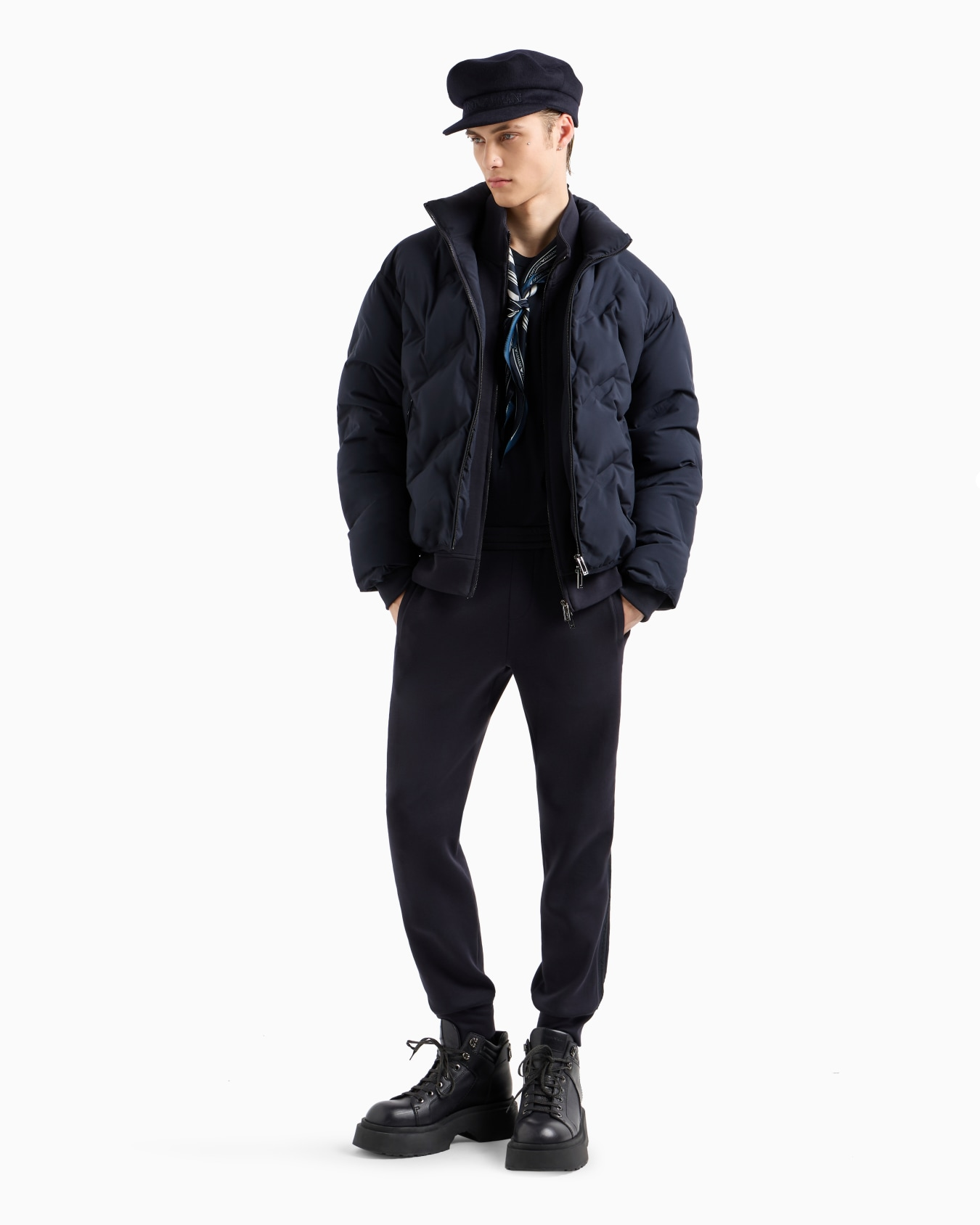 Felpa full zip con lettering a rilievo 6D1MA8 1JHSZ 0920 EMPORIO ARMANI Blue 