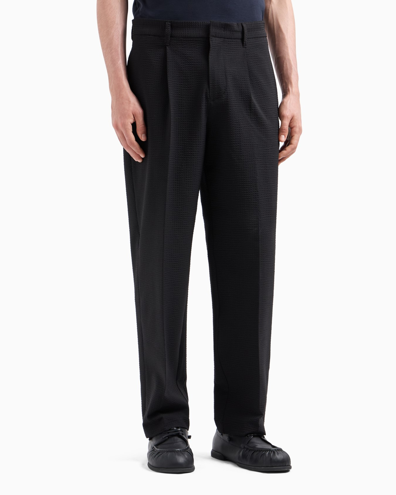Pantalone in seersucker 6D1PH9 1NSCZ 0999 EMPORIO ARMANI Nero 
