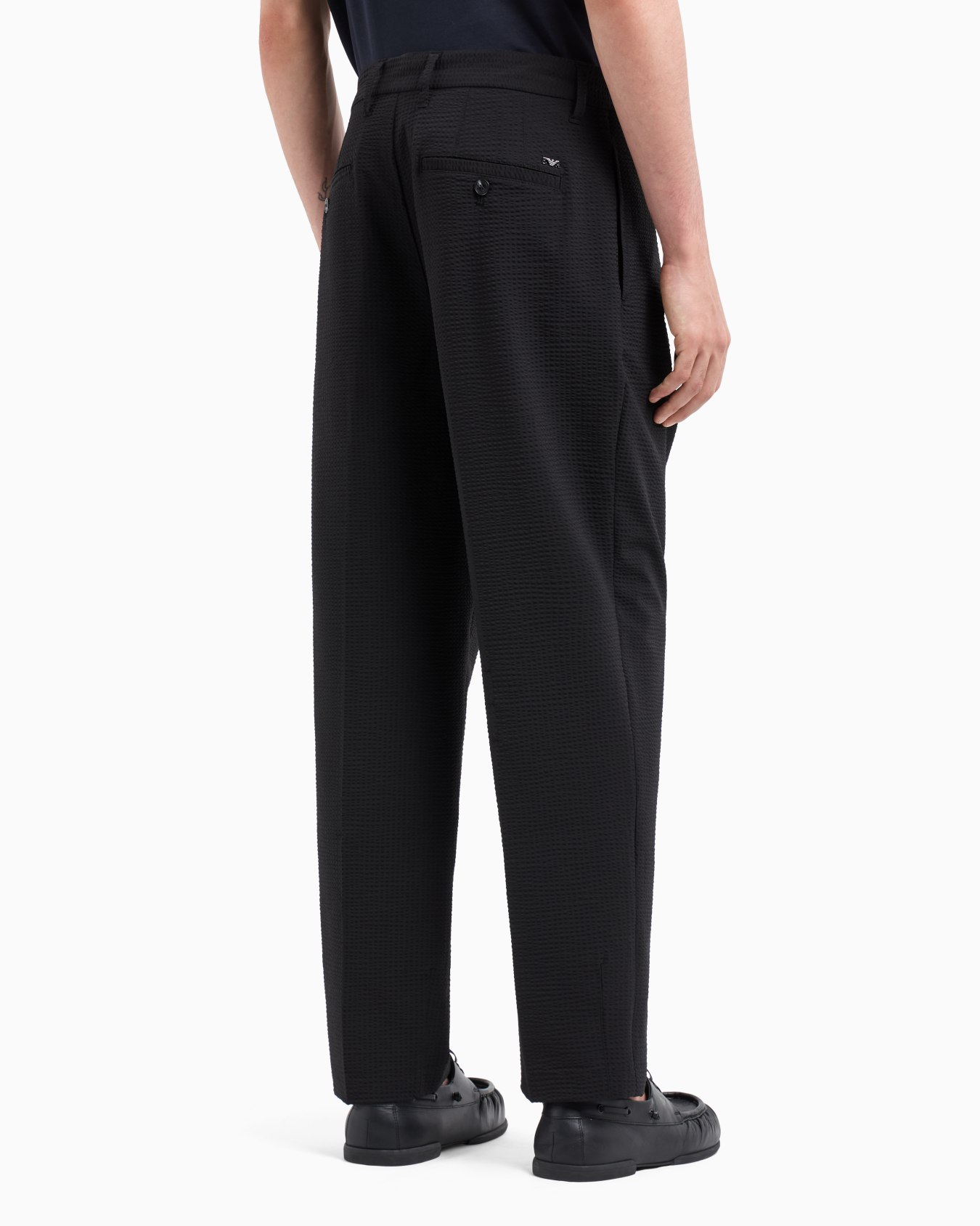 Pantalone in seersucker 6D1PH9 1NSCZ 0999 EMPORIO ARMANI Nero 
