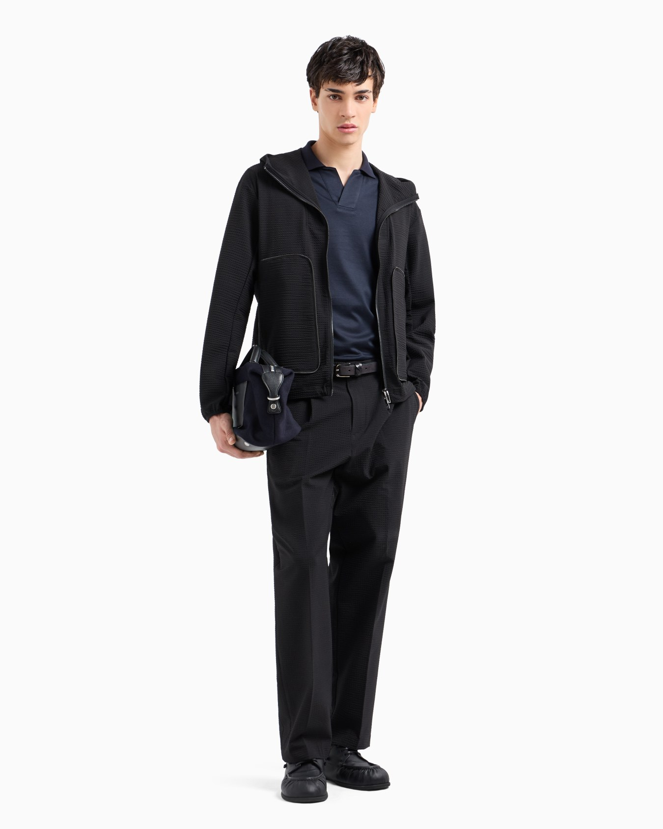 Pantalone in seersucker 6D1PH9 1NSCZ 0999 EMPORIO ARMANI Nero 
