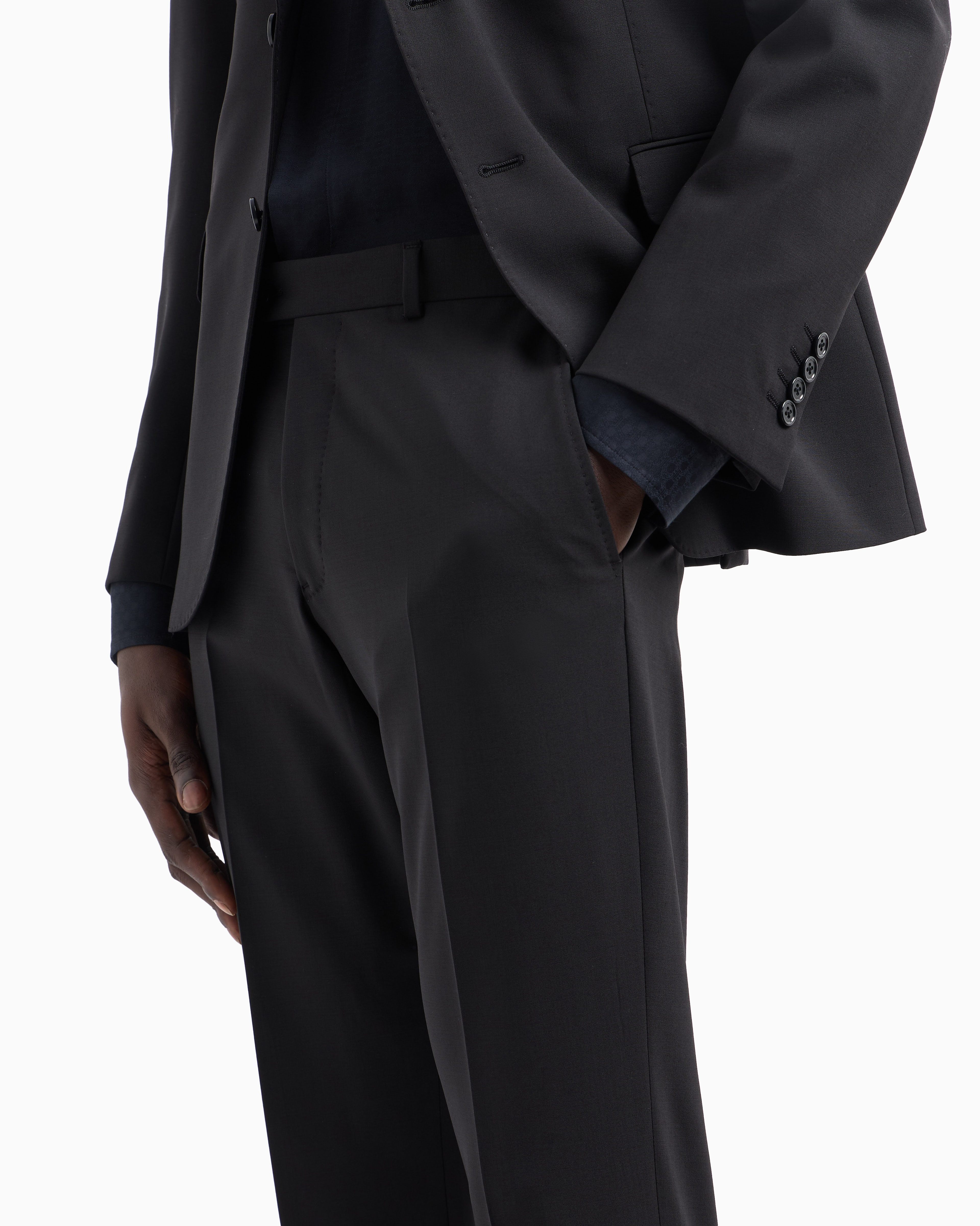 Abito monopetto in lana stretch EM000098 TE10404 UC001 EMPORIO ARMANI Black beauty 