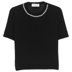 T-shirt manica corta con applicazioni D46EL034APEE3 MF184 ERMANNO FIRENZE Nero 