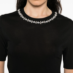 T-shirt manica corta con applicazioni D46EL034APEE3 MF184 ERMANNO FIRENZE Nero 