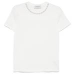 T-shirt manica corta con applicazioni D46EL034APEE3 MF212 ERMANNO FIRENZE Off white/cry 